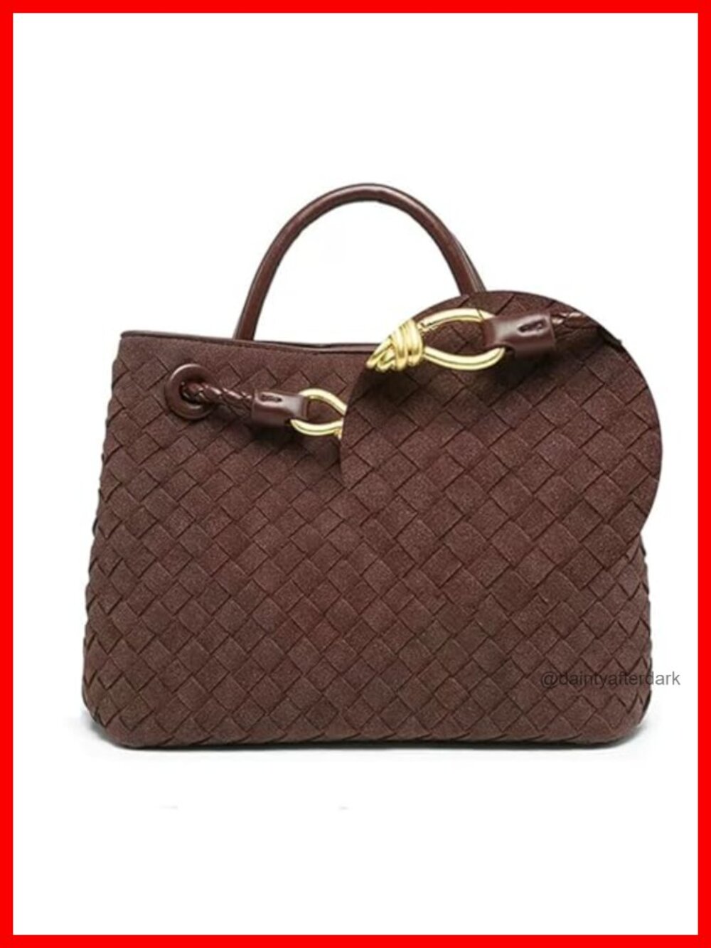 Woven Suede Tote Bag Women PU Leather Hobo Crossbody Purse